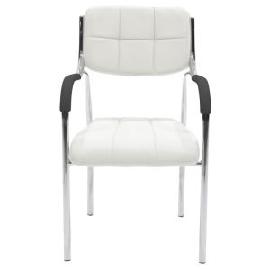 Guest chair Otlen white pu-chrome leg 47x45x87cm
