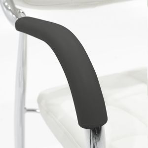 Guest chair Otlen white pu-chrome leg 47x45x87cm