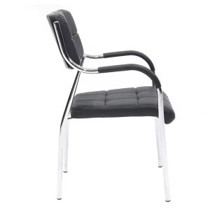 Guest chair Otlen black pu-chrome leg 47x45x87cm
