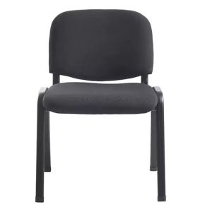 Stackable guest chair Anilian black fabric-black metal legs 55x44x77cm