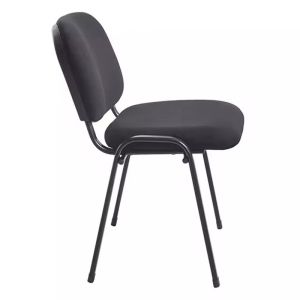 Stackable guest chair Anilian black fabric-black metal legs 55x44x77cm
