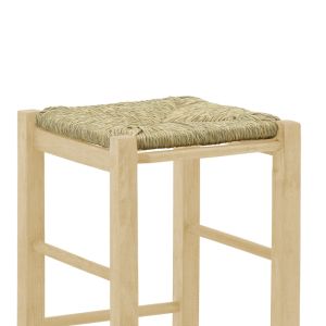 Chair for restaurants and homes Bodier-charchie natural unvarnished wood seagrass seat 35x35x78cm