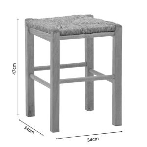 Chair for restaurants and homes Oligor-charchie walnut wood seagrass seat 35x35x78cm