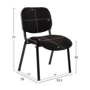 Janisha Homemarkt collaboration chair, black fabric 53.5x59x77hcm HM1010.11