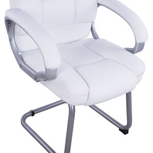 Стол за посетители с бял Pu Sora 63x67x112cm (hm1144,02)