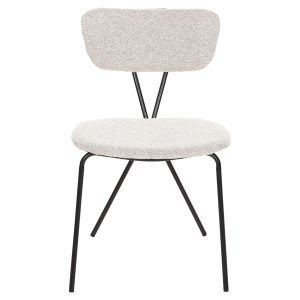 Dory dining chair with black metal frame and light gray fabric 48.5x61x76hcm Hm9855.03