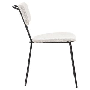 Dory dining chair with black metal frame and light gray fabric 48.5x61x76hcm Hm9855.03