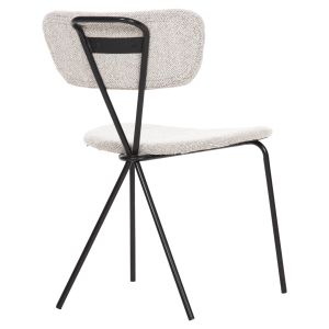 Dory dining chair with black metal frame and light gray fabric 48.5x61x76hcm Hm9855.03