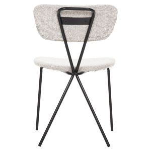 Dory dining chair with black metal frame and light gray fabric 48.5x61x76hcm Hm9855.03
