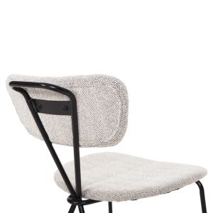 Dory dining chair with black metal frame and light gray fabric 48.5x61x76hcm Hm9855.03