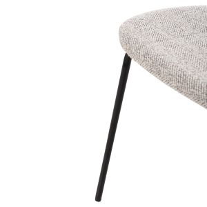 Dory dining chair with black metal frame and light gray fabric 48.5x61x76hcm Hm9855.03