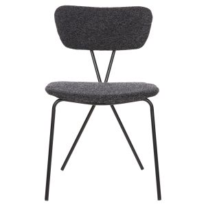 Dory dining chair with black metal frame and dark gray fabric 48.5x61x76hcm Hm9855.04