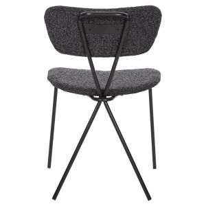 Dory dining chair with black metal frame and dark gray fabric 48.5x61x76hcm Hm9855.04