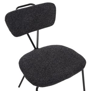 Dory dining chair with black metal frame and dark gray fabric 48.5x61x76hcm Hm9855.04