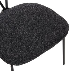 Dory dining chair with black metal frame and dark gray fabric 48.5x61x76hcm Hm9855.04
