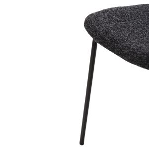 Dory dining chair with black metal frame and dark gray fabric 48.5x61x76hcm Hm9855.04