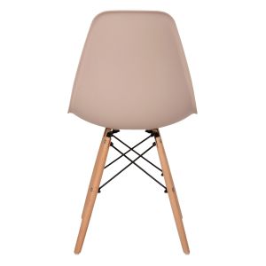 Twist dining chair with wooden legs and polypropylene legs in cappuccino color 46x50x82hcm Hm8460,35