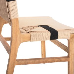 Chair made of rubber wood and rope in natural color Hm9323,01