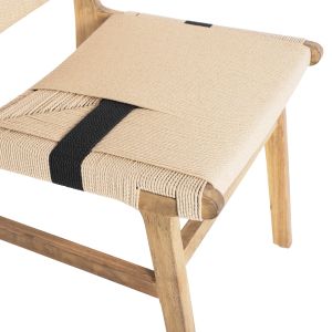 Chair made of rubber wood and rope in natural color Hm9323,01