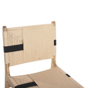 Chair made of rubber wood and rope in natural color Hm9323,01