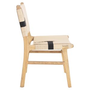Chair made of rubber wood and rope in natural color Hm9323,01