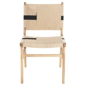 Chair made of rubber wood and rope in natural color Hm9323,01