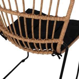 Metal chair with natural rattan 51.5x58x86hcmhm5866.01