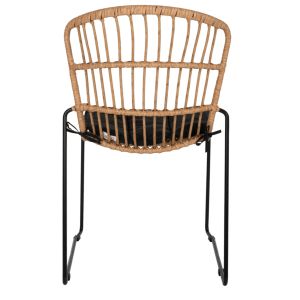 Metal chair with natural rattan 51.5x58x86hcmhm5866.01