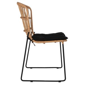 Metal chair with natural rattan 51.5x58x86hcmhm5866.01