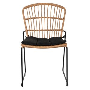 Metal chair with natural rattan 51.5x58x86hcmhm5866.01