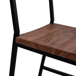 Solid acacia chair with metal frame Hm8179.11