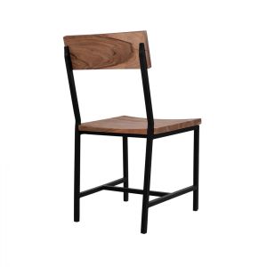 Solid acacia chair with metal frame Hm8179.11