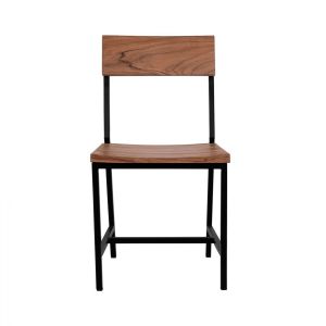 Solid acacia chair with metal frame Hm8179.11