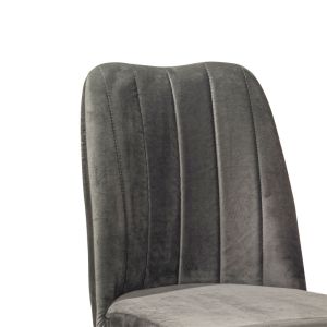 Suede chair 'vespera I' grey with walnut legs