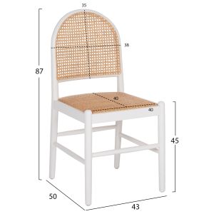 Chair made of natural beech wood and rattan Hm9407,03