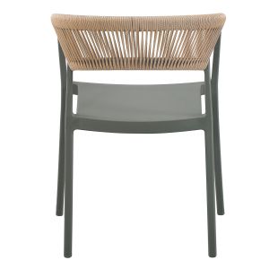 Polypropylene chair Bogi Hm6240.05 olive green with beige Pp rope 54x53x75hcm.