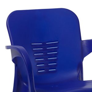 Feast dark blue polypropylene chair with aluminum legs