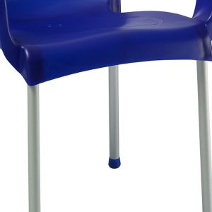 Feast dark blue polypropylene chair with aluminum legs