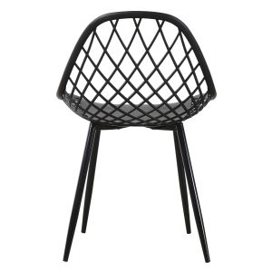 Polypropylene chair Hm9524.02 black with metal matte legs 52x53x82hcm