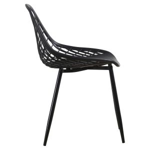 Polypropylene chair Hm9524.02 black with metal matte legs 52x53x82hcm