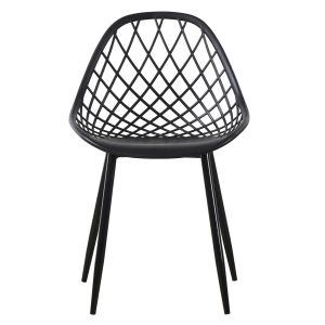 Polypropylene chair Hm9524.02 black with metal matte legs 52x53x82hcm
