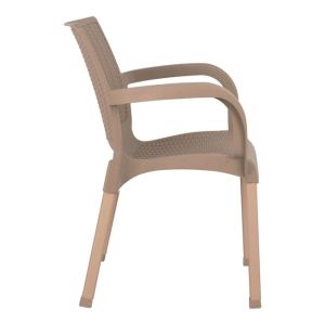 Polypropylene rattan chair Hm5591.02 cappuccino color 60x60x82cm