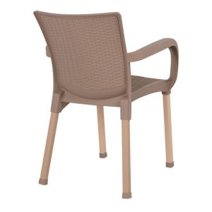 Polypropylene rattan chair Hm5591.02 cappuccino color 60x60x82cm