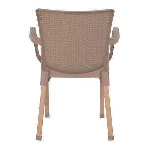 Polypropylene rattan chair Hm5591.02 cappuccino color 60x60x82cm