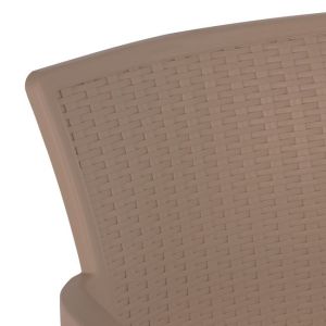 Polypropylene rattan chair Hm5591.02 cappuccino color 60x60x82cm