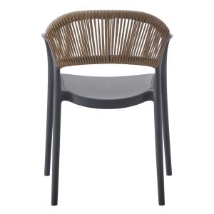 Chair polypropylene Eva gray with beige Pp rope 58.5x49x83.5hcm Hm6155