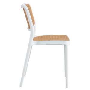 Polypropylene chair Hm5934.01 white and beige 41x49x102hcm