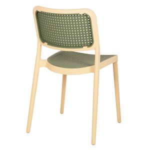 Polypropylene chair Hm5934.04 beige and olive green 41x49x102hcm