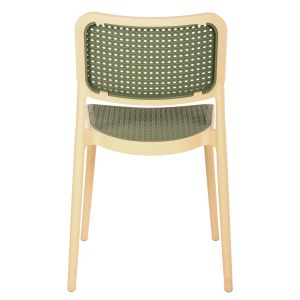 Polypropylene chair Hm5934.04 beige and olive green 41x49x102hcm