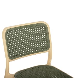 Polypropylene chair Hm5934.04 beige and olive green 41x49x102hcm